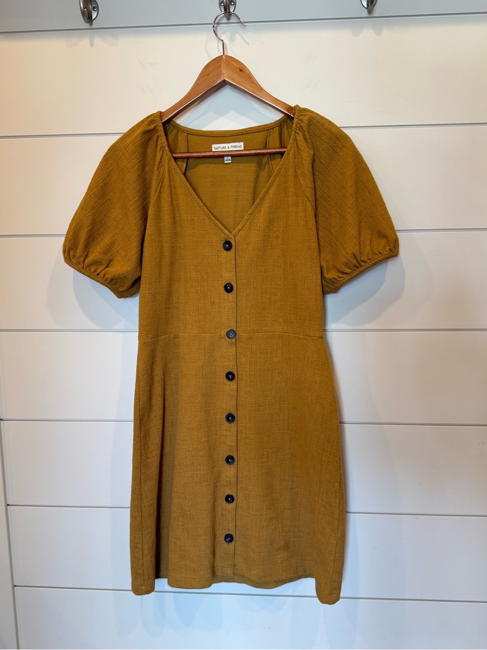 Madewell Texture & Thread Puff-Sleeve Dress Small - Picture 3 of 9